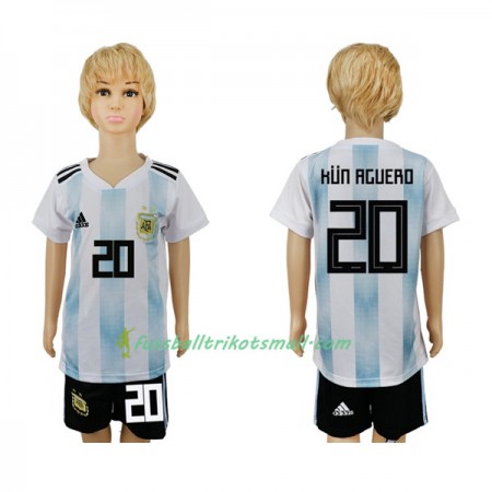 Fußballtrikots Argentinien Kun Aguero 20 Kinder WM 2018 Heimtrikotsatz kaufen
